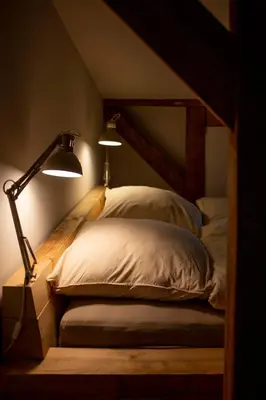 Ein Bett oder Betten in einem Zimmer der Unterkunft Große Wohnung mit Loggia