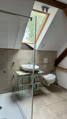 Ein Badezimmer in der Unterkunft Ferienwohnung - Der Schwarzstorch