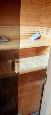 Ein Etagenbett oder Etagenbetten in einem Zimmer der Unterkunft Ferienbungalow