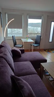 Ein Sitzbereich in der Unterkunft Ferienbungalow