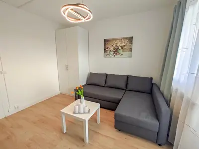 Ein Sitzbereich in der Unterkunft 4-Zimmerapartment in Oranienburg