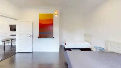 Ein Bett oder Betten in einem Zimmer der Unterkunft Villa Wittenau Ferienwohnung 3
