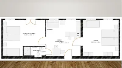 Grundriss der Unterkunft Villa Wittenau Ferienwohnung 3