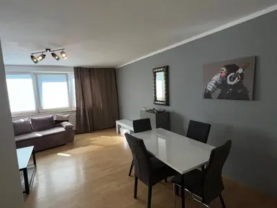 Ein Sitzbereich in der Unterkunft Great Central City Apartments