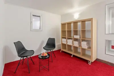 Ein Sitzbereich in der Unterkunft Holiday 33 Apartment O, 185 sqm with whirlpool and kids play room