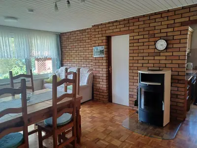 Ein Sitzbereich in der Unterkunft Ferienhaus am Bauernsee