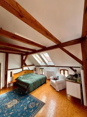 Ein Bett oder Betten in einem Zimmer der Unterkunft Ruhe und Erholung 1h von Berlin