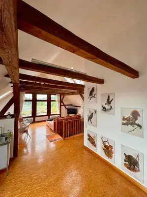 Ein Bett oder Betten in einem Zimmer der Unterkunft Ruhe und Erholung 1h von Berlin