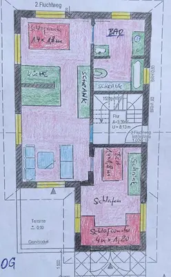 Grundriss der Unterkunft Haus 4 Zimmer bei Berlin