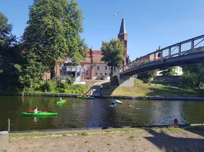 Blick auf einen Fluss in der Nähe der Ferienwohnung