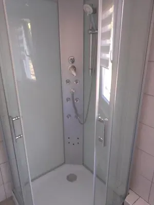 Ein Badezimmer in der Unterkunft Ferienhäuser am Mühlenberg