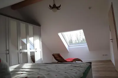 Ein Bett oder Betten in einem Zimmer der Unterkunft Naturferienhof Märkisch Luch - Trapphenne