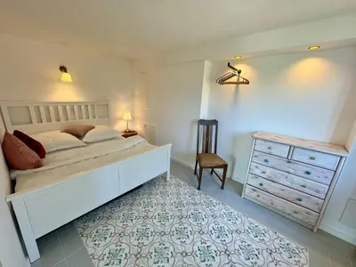 Ein Bett oder Betten in einem Zimmer der Unterkunft Weitblick Buckow