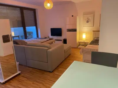 TV/Unterhaltungsangebot in der Unterkunft Appartement Kirschblüte