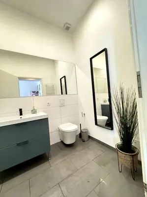 Ein Badezimmer in der Unterkunft Kleines stilvolles Apartment