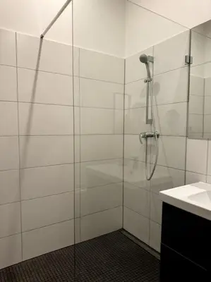 Ein Badezimmer in der Unterkunft Kleines stilvolles Apartment