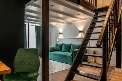 Ein Sitzbereich in der Unterkunft Oran Apartment 1