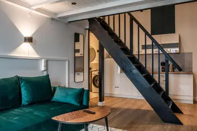 Ein Sitzbereich in der Unterkunft Oran Apartment 1