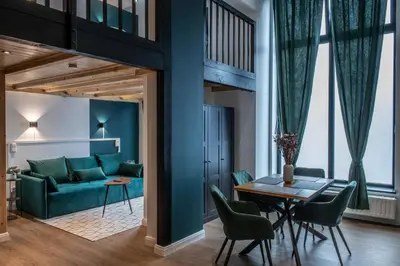 Ein Sitzbereich in der Unterkunft Oran Apartment 5