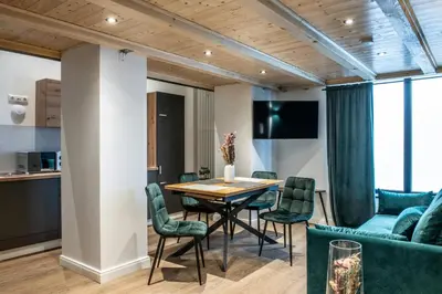 Ein Sitzbereich in der Unterkunft Oran Apartment 8