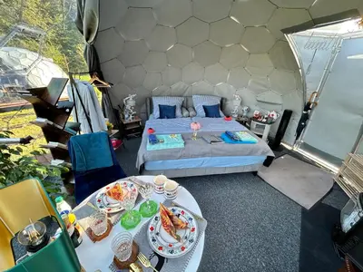 Ein Bett oder Betten in einem Zimmer der Unterkunft Eco Iglu The Secret of Comfort 5 Stars