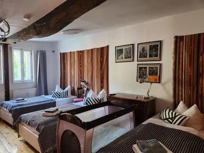Ein Bett oder Betten in einem Zimmer der Unterkunft Ferienwohnungen Hakenbuden