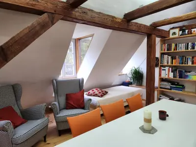 Ein Bett oder Betten in einem Zimmer der Unterkunft Ferienwohnungen Hermannsmuehle
