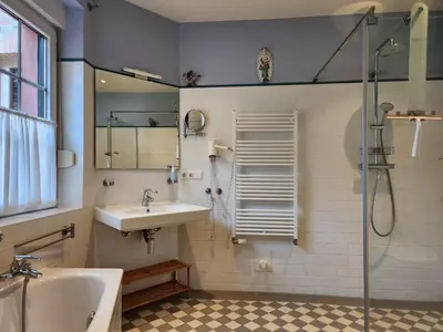Ein Badezimmer in der Unterkunft Ferienwohnungen Hermannsmuehle