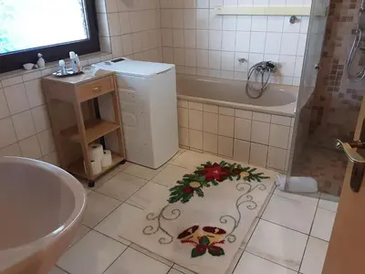Ein Badezimmer in der Unterkunft Oase im Grünen Pad1