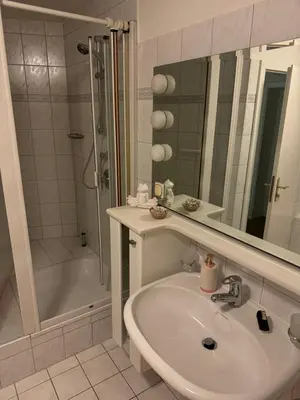 Ein Badezimmer in der Unterkunft Ferienwohnung Garzau-Garzin