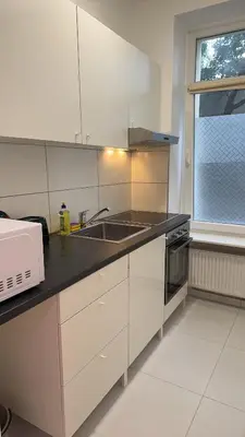 Küche/Küchenzeile in der Unterkunft Brandneues Apartment mit 3 Schlafzimmern