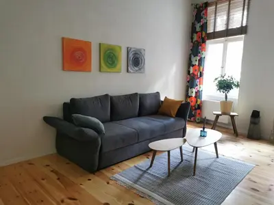 Ein Sitzbereich in der Unterkunft Ferienwohnung Potsdam