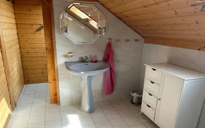 Ein Badezimmer in der Unterkunft Ferienwohnung in der Schorfheide