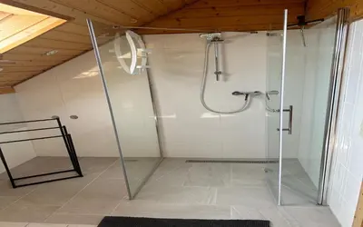 Ein Badezimmer in der Unterkunft Ferienwohnung in der Schorfheide