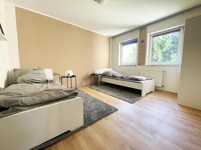 Ein Sitzbereich in der Unterkunft 3-Zimmer-Monteurwohnung - Balkon - Bad - Küche - Free WiFi & Parking