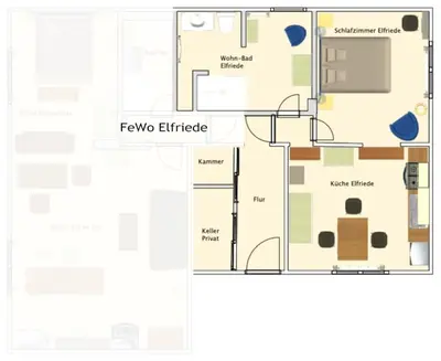 Grundriss der Unterkunft Ferienwohnung Elfriede im Haus Namenlos