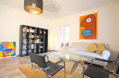 Ein Sitzbereich in der Unterkunft Apartement in Stadtvilla