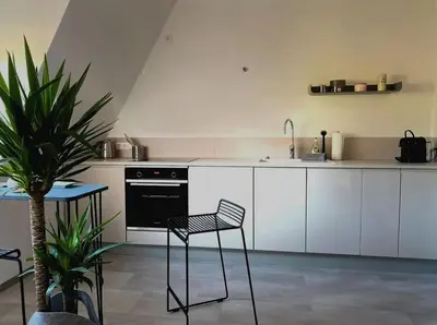 Küche/Küchenzeile in der Unterkunft Hervorragendes Wonung-WLAN