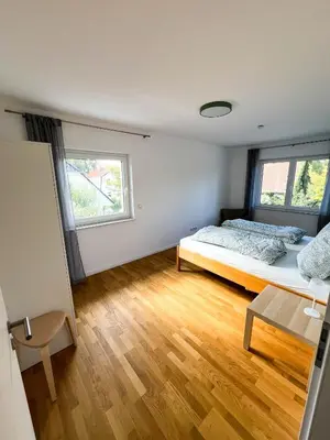 Ein Bett oder Betten in einem Zimmer der Unterkunft Buschwiesen Ausguck