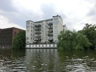 Blick auf einen Fluss in der Nähe der Ferienwohnung