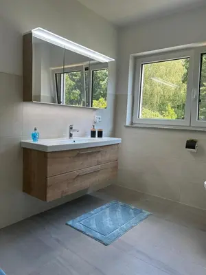 Grundriss der Unterkunft Ferienwohnung Waldesruh mit Kaminofen und Balkon