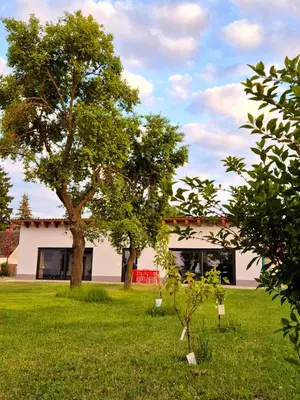 Ein Garten an der Unterkunft Oderbruch26 mit Sauna-Option