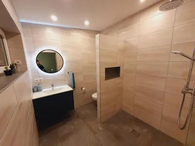 Ein Badezimmer in der Unterkunft Oderbruch26 mit Sauna-Option