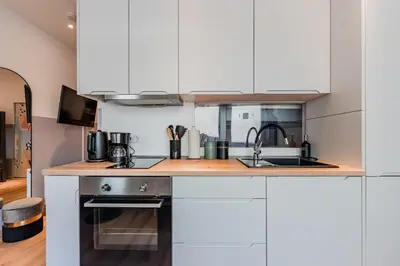 Küche/Küchenzeile in der Unterkunft Artful Microapartment - Self Check In