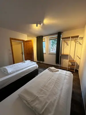 Ein Bett oder Betten in einem Zimmer der Unterkunft 2-Zimmer Wohnung, Parkplatz und Terrasse, Nah A10 und Berlin