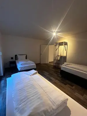 Ein Bett oder Betten in einem Zimmer der Unterkunft 2-Zimmer Wohnung, Parkplatz und Terrasse, Nah A10 und Berlin