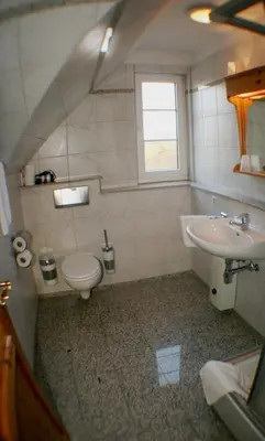 Ein Badezimmer in der Unterkunft Landgasthof zur krummen Linde