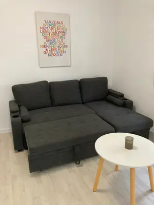 Ein Sitzbereich in der Unterkunft 2-Zimmer-Ferienwohnung 55 qm, bei Berlin