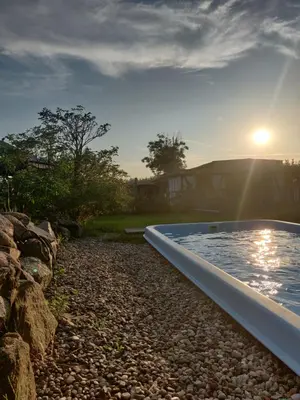 Der Swimmingpool an oder in der Nähe von Schuberts Oderbruch Landpension