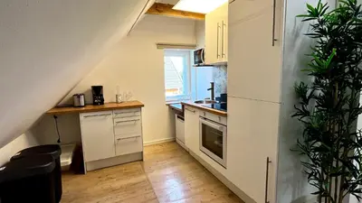 Küche/Küchenzeile in der Unterkunft Work & Stay- vollausgestattet mit Garten & Parkplatz